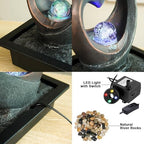 Indoor Tabletop Water Fountain, Zen Meditation Waterfall Fountain with ON/Off Switch, Heart Shape Decoration with LED Light for Home Office Relaxation Decor - Image 4