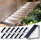 JEJOT 12 Pack Solar Step Lights Outdoor Waterproof, Solar Stair Light,Gray by JEJOT