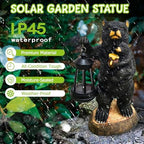 Solar Bear Garden Statue with Lantern Outdoor Decor - Image 5