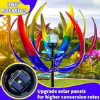 70 in Large Wind Spinners Outdoor, Solar Wind Sculpture, Violet Blue - Image 3