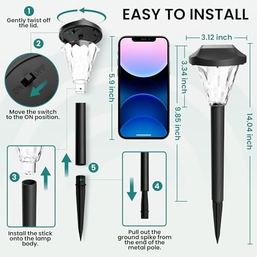 GIGALUMI 16 Pack Solar Lights Outdoor Waterproof, Solar Garden Lights - Image 4
