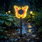 Decorative Garden Stakes, 2-Pack Butterfly Solar Lights for Outside, Yellow - Image 2