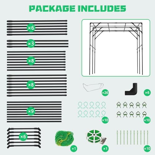 DoCred 79" H x 79" L Garden Arch Trellis, Metal Trellis for Climbing Plants - Image 7