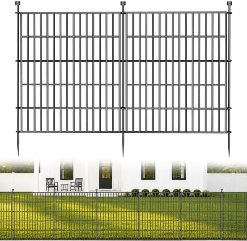 No Dig Garden Fence Outdoor for Yard, 32in (H) x 11.8ft(L) by SecureSpacesCleanerPlaces