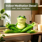 Teaeeno Meditation Frog Sculpture, 13" Handcrafted Resin Zen Frog Statue - Image 5