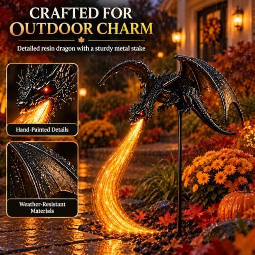 2027 Upgraded Solar Dragon Fire Garden Light, Dragon Flame Solar Light, Dragon Garden Stake Outdoor Decor，2PCS - Image 7