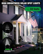 Solar Spot Lights Outdoor Waterproof, 18 LED 2 Mode Brightness Solar Spotlights Dusk to Dawn Landscape Lighting Flag Pole Lights for Garden Yard Tree Pool Sign Pathway, 4pack(Cool White) - Image 4