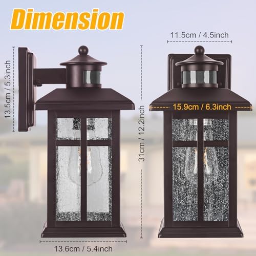 Exterior Light Fixtures Motion Sensor Wall Mount Oil Rubbed Bronze - Image 6