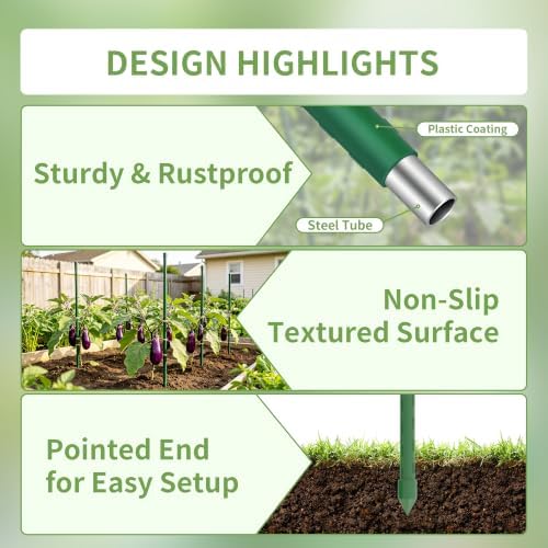 PROWORX Garden Plant Stakes, 16 Inch 70 Pack DIY 4ft 5ft 6ft Tomato Stakes - Image 6