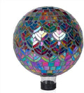 Alpine Corporation - Outdoor Glass Mosaic Peacock Gazing Globe - Iridescent Garden Decor, 10" Diameter, Multicolor by Unknown
