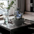 Tabletop Water Fountain Indoor Waterfall Fountains Stacked Rocks Water Feature Feng Shui Zen Meditation Relaxation Desktop Fountain for Home and Office Indoor Spaces Decor (Style 15) - Image 3
