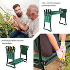 Garden Kneeler and Seat with Free Tool Pouches, Heavy Duty Gardening Bench for Kneeling and Sitting Folding Garden Stools with Tool Pouch and Kneeling Pad - Image 6