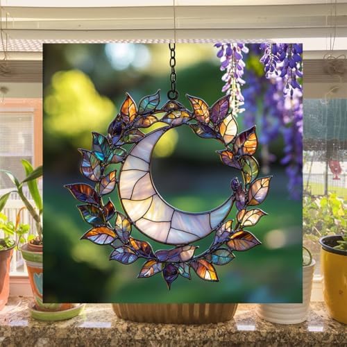 Cresent Moon Witch Halloween Acrylic Suncatcher - Image 4