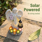 Solar Angel Statue Outdoor Fairy Garden Statues 9.4 inches Solar Garden Decor Garden for Outside Yard Art Patio Balcony Front Lawn Ornaments Gifts for Mom Grandma Women - Image 4