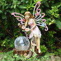 Garden Fairy Statue Outdoor Decor-Solar Flower Fairy Figurines-Garden Fairies Statues Decoration for Outside Lawn Yard Patio,Garden Ornament Gift,Tall 11.8 Inches by Yiosax