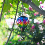 STARSOUL Solar Hot Air Balloon Lantern with Flickering Flame, Colorful Hanging Solar Lantern Outdoor Waterproof, Hot Air Balloon Solar Light Decorations for Garden Yard Lawn Porch Porch Backyard - Image 2