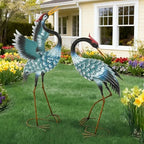 36.8" Metal Crane Statue, Blue Heron Decor Handcrafted - Image 4