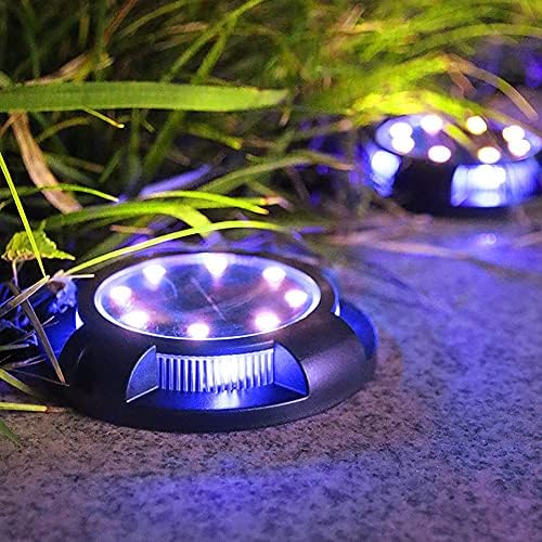 Solar Ground Lights, 8+4 LED Outdoor Solar Disk Lights, Waterproof Bright in-Ground Lights Solar Garden Lights for Landscape Deck Walkway Outdoor, 4 Pack - Image 6