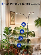 GLOWRIUM Grow Lights for Indoor Plants,Full Spectrum Plant Light with Stand - Image 5