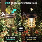 XMCOSY+ Solar Pathway Lights Outdoor, 6-Pack Solar Powered Garden Lights - Image 2