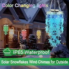 Christmas Wind Chimes for Outside,Solar Snowflakes Hanging Mobile Decor - Image 4