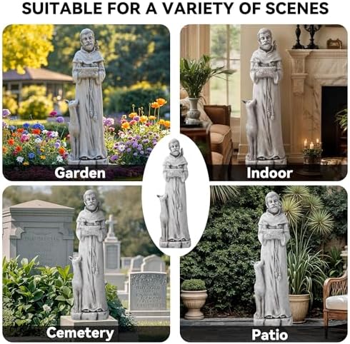 36.2" St Francis Garden Statue,Outdoor Catholic Sculpture - Image 7
