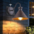 Tarentlight Dusk to Dawn Outdoor Gooseneck Wall Sconce with Dark Sky Cast Hammered Aluminum Shade in Oil Rubbed Bronze Finish,Anti-Rust Waterproof Outdoor Light for Farmhouse Porch Garage,1-Light E26 by TarentlightOutdoorLighting