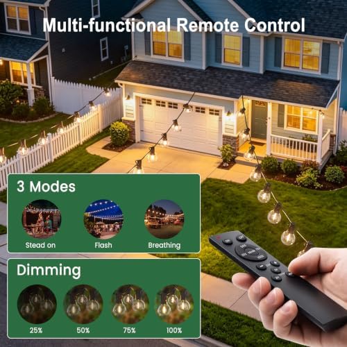 Outdoor String Lights with Remote 75FT Waterproof Outside Lighting for Yard - Image 3