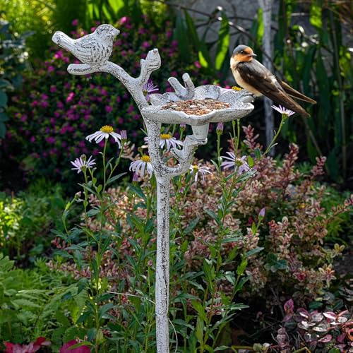 Sungmor Cast Iron Bird Feeder, Decorative Garden Stake, 26.2 Inches Tall - Image 2