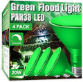 Gonhom PAR38 Flood Lights Outdoor,Dimmable LED Flood Light Bulbs,20W(Equivalent to 200W),E26 Base,Outdoor Porch,Holiday Lighting,LED Flood Light Bulb for Halloween,Christmas,4 Pack Green by Gonhom