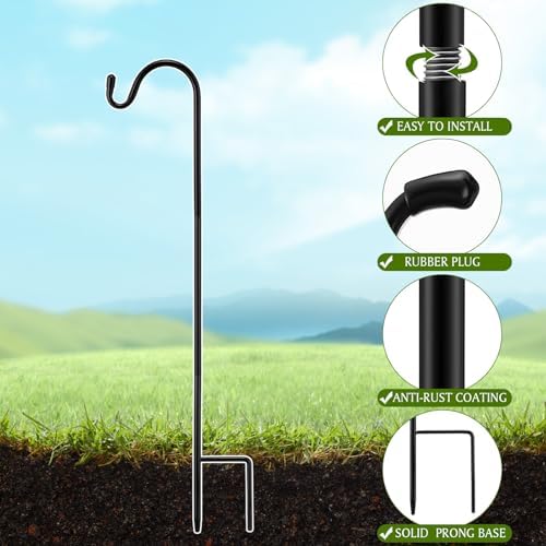 12 Pcs 24 Inch Shepherd Hook for Outdoor Adjustable Bird Feeder Pole - Image 3