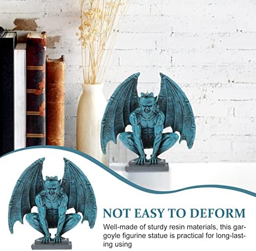 HOMSFOU Gargoyle Statue Devil Gothic Statue Outdoor Statues Home Decoration Figurines for Outdoors Outdoor Decor Gargoyle Figure Garden Decor Garden Statues Resin Demon Coat Hanger - Image 6