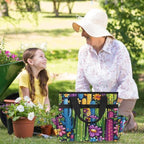 Colorful Cactus Flower Garden Tool Bag with Hard Bottom and 10 Pockets - Image 6