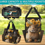 Funny Rabbit Garden Tool Bag Organizer Heavy Duty Floral Rabbit Gardening Tote Bag with 10 Pockets for Women Men Gardening Gifts - Image 5