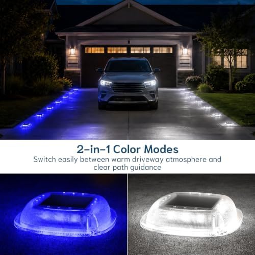 Solar Deck Lights Outdoor, Waterproof Solar Driveway Lights - Image 3