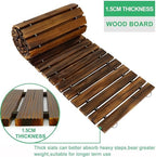 RELIANCER 24' Wooden Garden Pathway,Outdoor Roll Out Walkway,Patio Footpath - Image 3