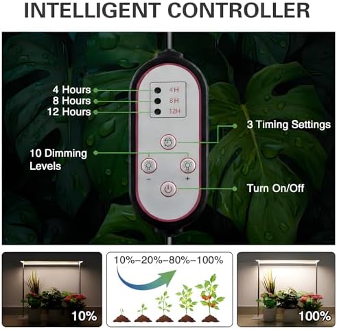 SDOVUERC 60W High-Power Full Spectrum Grow Lights Stand for Indoor Plants. - Image 3
