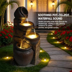 Outdoor 4-Tier Water Fountain with LED Lights for Patio, Backyard, Lawn - Image 4