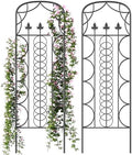 Idzo 71 in. Decorative Metal Trellis for Climbing Plants Outdoor, Heavy-Duty Steel Garden Trellis with Durable Powder Coating, Black by Idzo