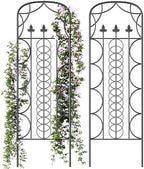 Idzo 71 in. Decorative Metal Trellis for Climbing Plants Outdoor, Heavy-Duty Steel Garden Trellis with Durable Powder Coating, Black by Idzo