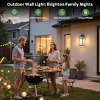 Outdoor Wall Lights, Exterior Lighting Fixtures with Water Ripple Shade 16" - Image 2