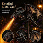 Solar Dragon Fire Garden Light Stake, Dragon Outdoor Figurine Lights Stake - Image 4