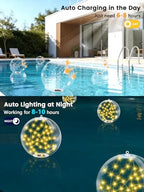 2Pack Floating Pool Lights, 15Inch Solar Powered Pool Ball Light That Float - Image 6