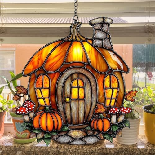 Pumpkin House Halloween Acrylic Suncatcher - Image 4