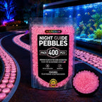 Glow in the Dark Rocks Outdoors, Decorative Night Guide Pebbles for Landscaping & Garden Pathway, Colored Glow Stonesfor Fish Tank, Aquarium Decor & Planters, Luminous Stones for Vases (400, Pink) by CNVNTAO