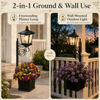 Solar Flower Pot Lights Outdoor, 2-in-1 Ground & Wall Planter Lamp - Image 2