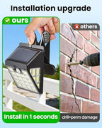 160LEDs Clip on Solar Lights Outdoor, Motion Sensor Outdoor Lights, Clip on Solar Fence Lights Outdoor, IP65 Waterproof Solar Lights for Deck Yard Garden Camping (4 Pack) - Image 3