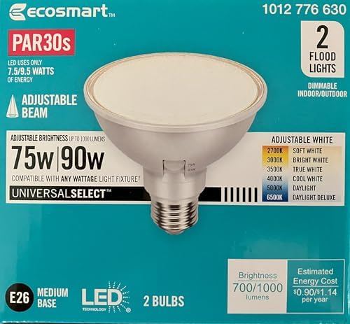Selectable 2700K, 3000K, 3500K, 4000K, 5000K, 6500K PAR 30S Dimmable LED Bulb (2-Pack) by Unknown