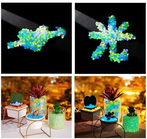 Glow in The Dark Pebbles 600 Pcs Glow in The Dark Pebbles Water Tank Luminous Stones Garden Path Aquarium Glowing Outdoor Decorations(Rose) - Image 5