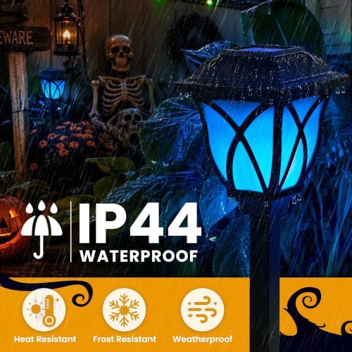GIGALUMI Solar Halloween Lights Outdoor Decor, Solar Pathway Lights 8 Pack - Image 6